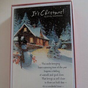 NWT 16 Winter Glitter Snow Christmas Cards American Greetings Sealed Box Holiday